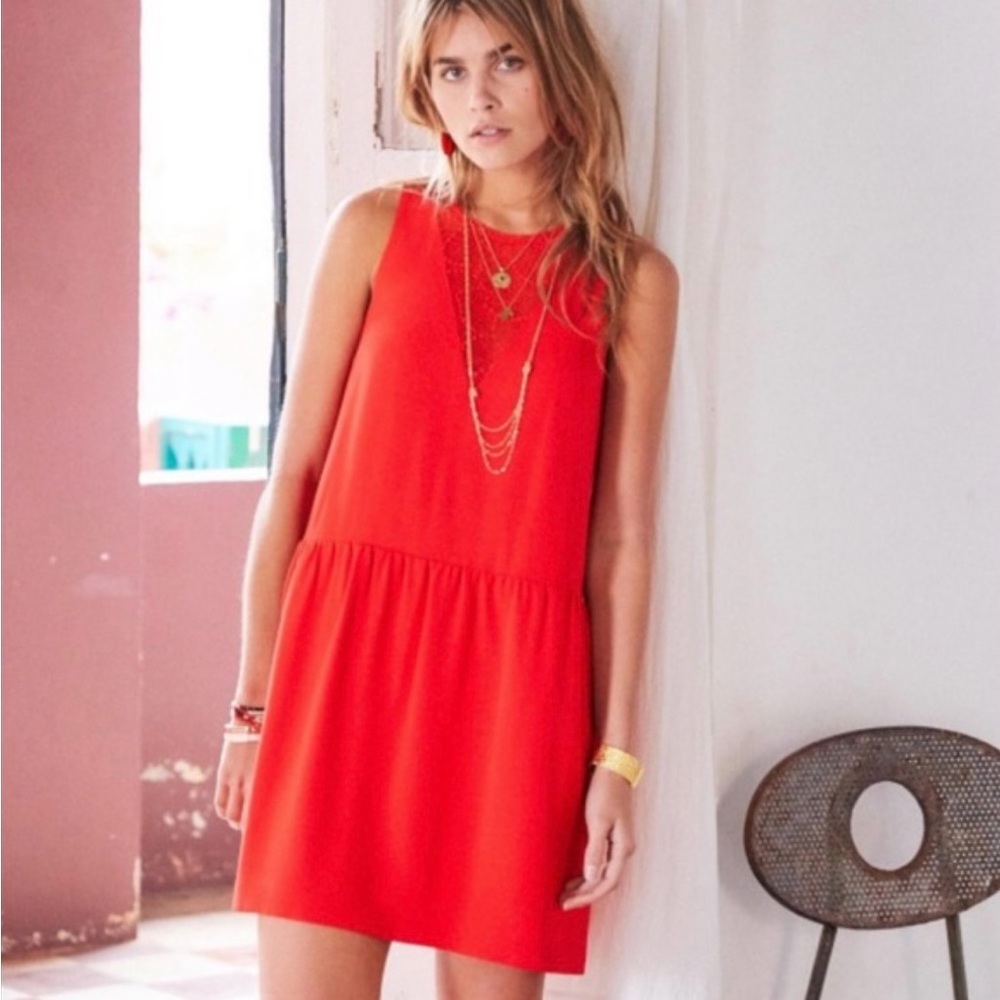 Sezane Rosalie Dress in Coral - Size 34